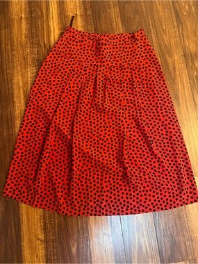 Red Printed A-Line Women's Skirt